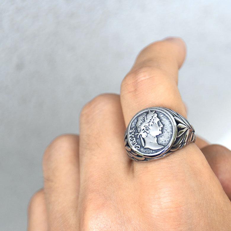 リング 指輪 ステンレス メンズ カエサル 月桂樹 アクセサリー sr0166