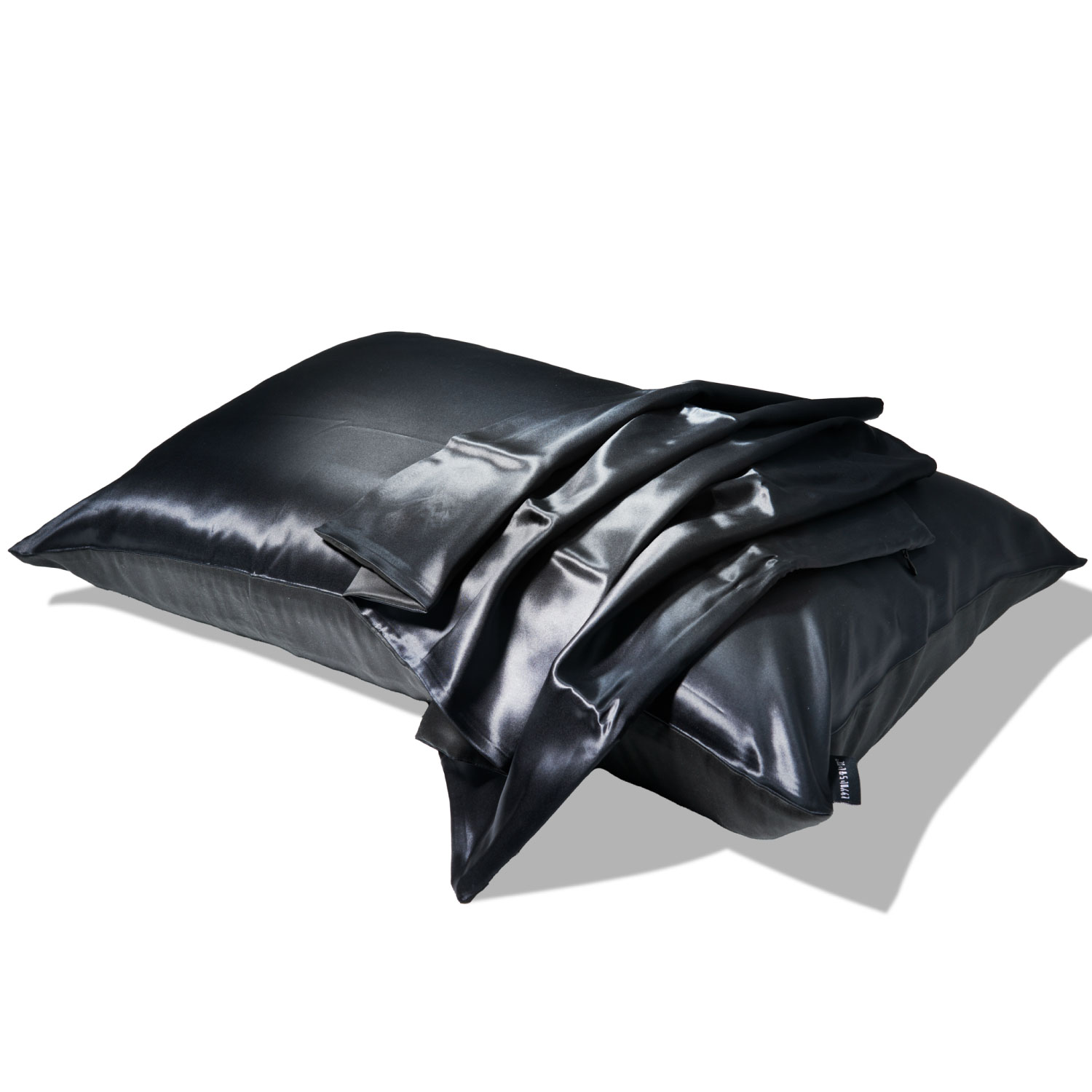 ヒツジのいらない枕 シルク 枕カバー 黒 シャンパンゴールド シルク