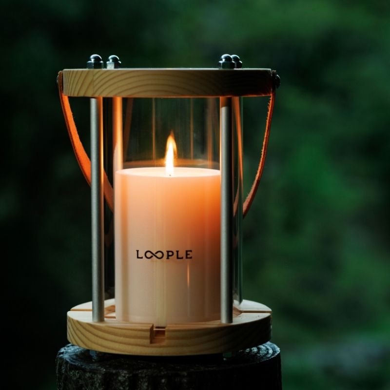 LOOPLE ループル キャンドルランタン ウッドL キャンドルライト