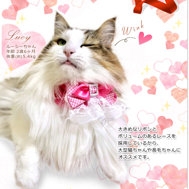 ゴロにゃんオリジナル 猫服フリルリボンピンクハート : 56nyan 猫用品
