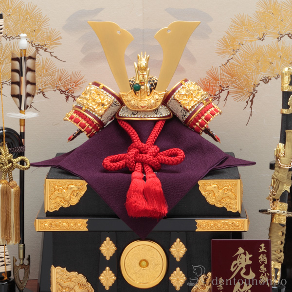 久月 名入れ木札無料 五月人形 コンパクト兜 平飾り 明秀 幅 50cm ( 久