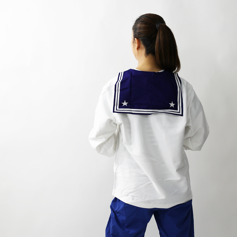 イタリア軍.海軍夏用セーラー服[ホワイト&ブルー]《実物・新品(未使用