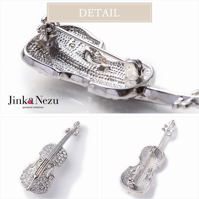 ブローチ ガラス ラウンドカット バイオリン : purepoche - 通販