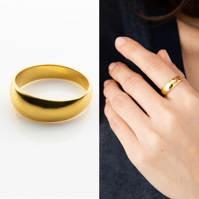 24金 K24 純金 リング 指輪 ゴールド 豪華甲丸デザイン 約4.5g