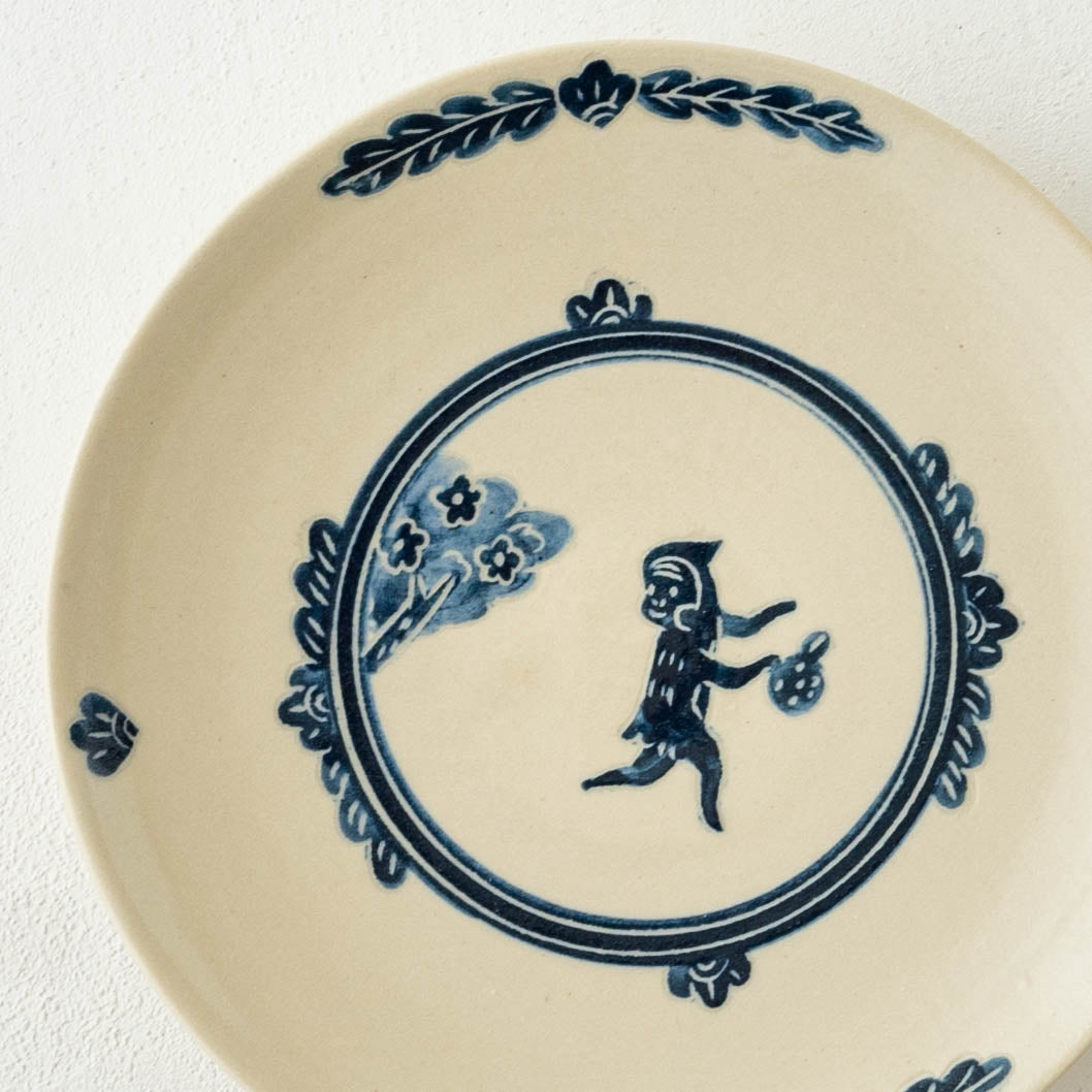 作家 吉村尚子 5寸皿 猿と蜜柑｜作家もののうつわ通販 四季折折 – 四季