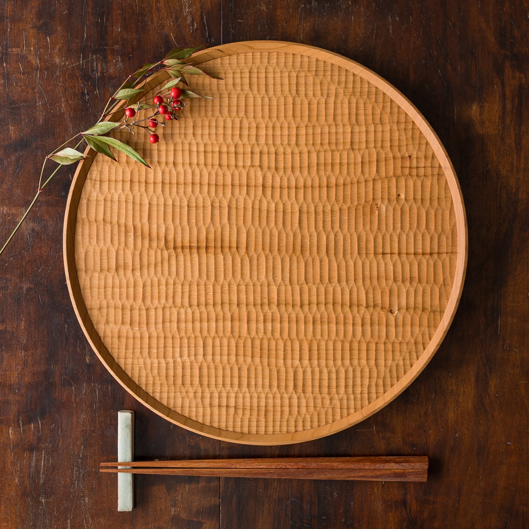 高塚和則 木工房玄 ひとり膳 丸 さくら｜作家もののうつわ通販 四季折