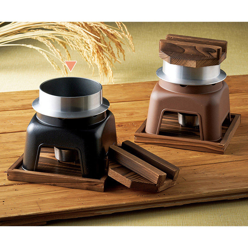 マイン お釜かまどセット 木製蓋・敷板付 大 黒 M10-230 1セット（ご