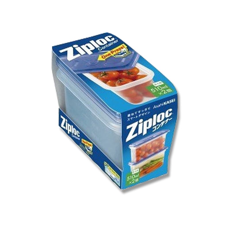 旭化成ホームプロダクツ ジップロックコンテナー 長方形 510ml 2個