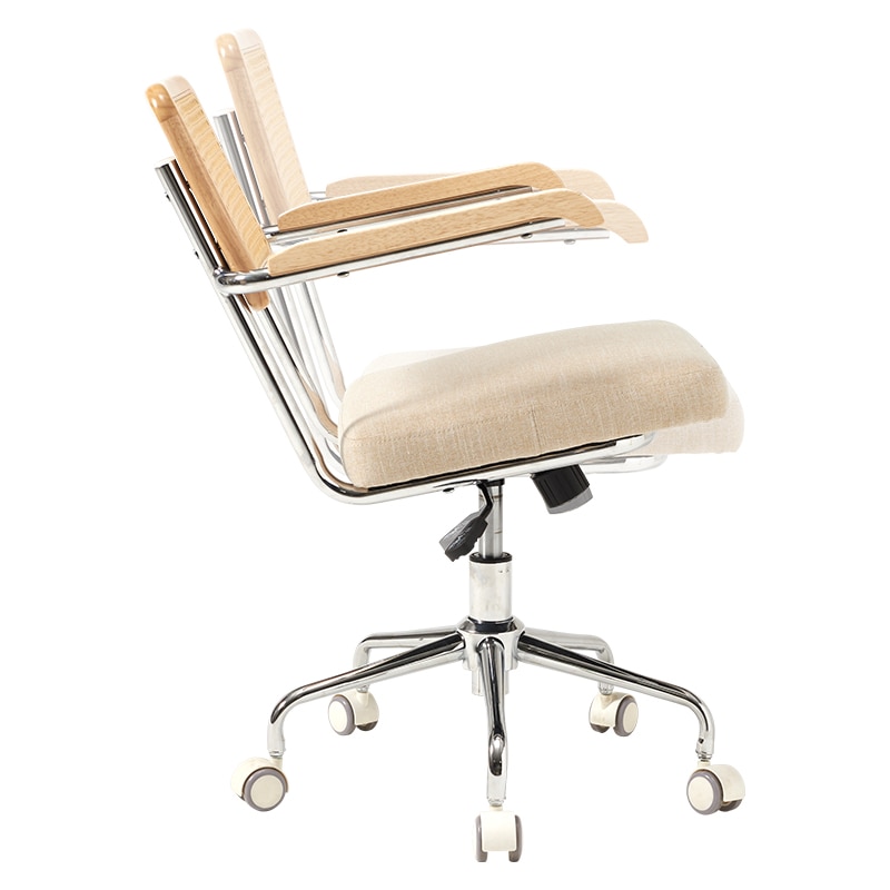 萩原 ラタン調オフィスチェア 肘掛けつき LHC-4475BE 1台（ご注文単位1