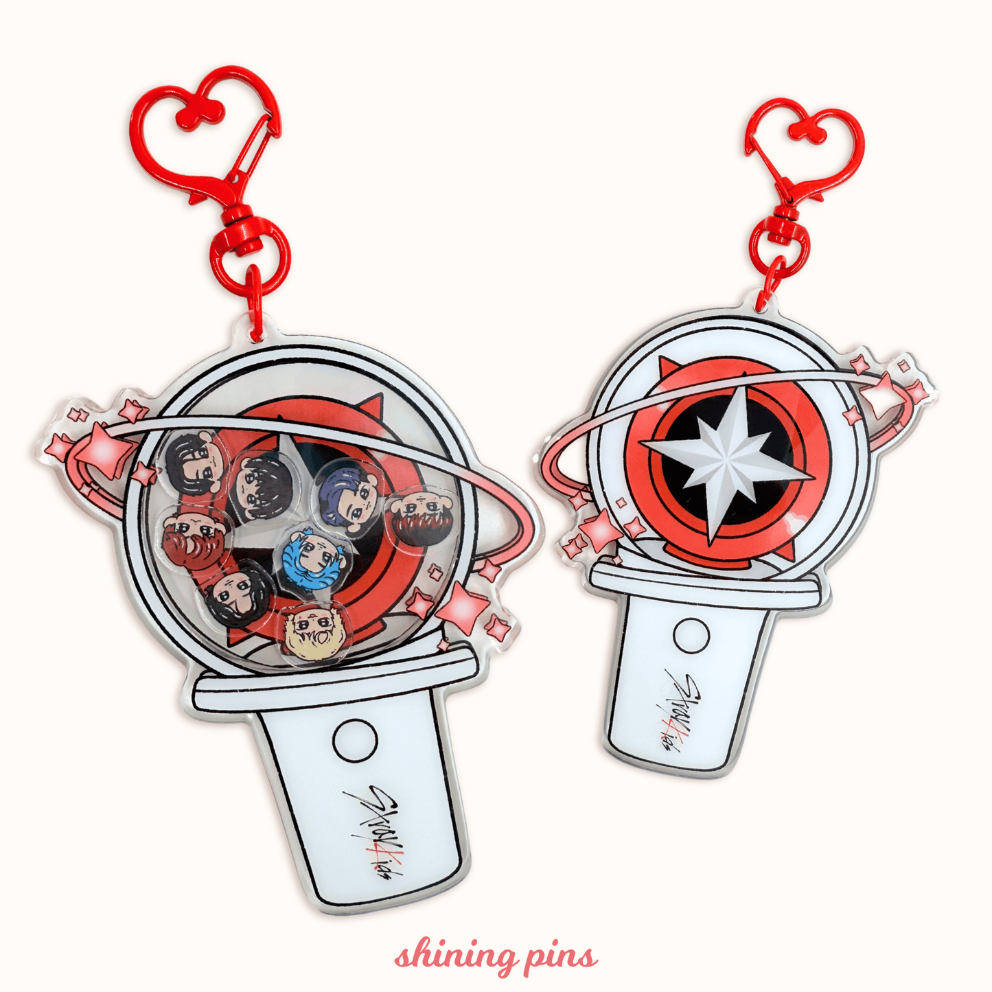 Shining Pins | Stray Kids Lightstick Shaker Keychain – Shining Studio