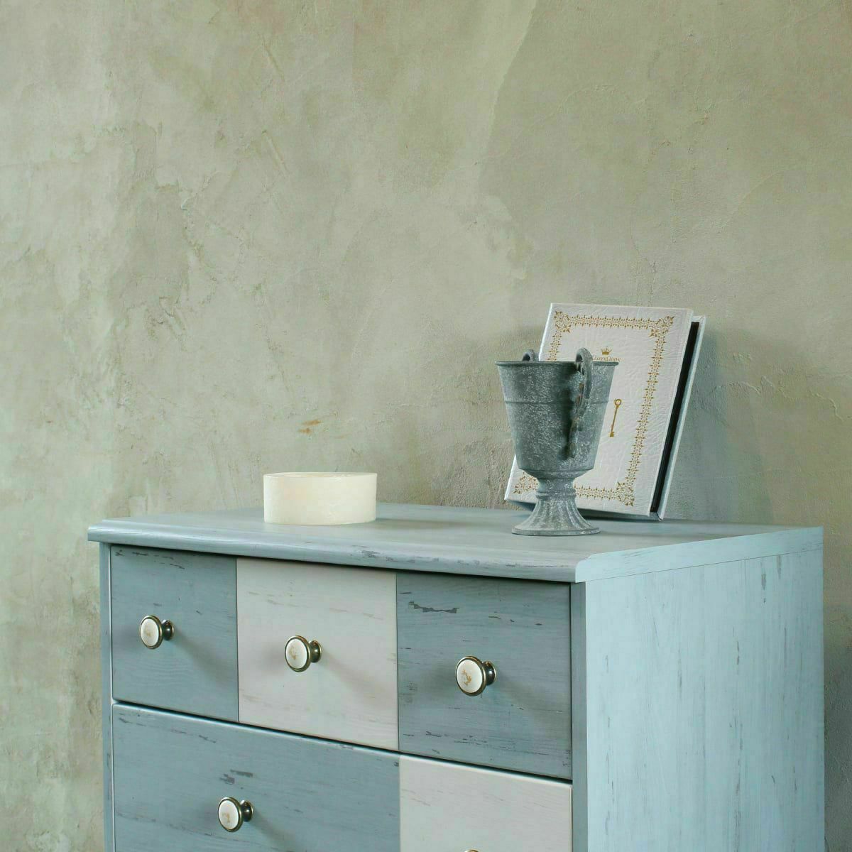 チェスト タンス 幅72cm 高さ71cm ブルー ホワイト 白木目 フレンチ