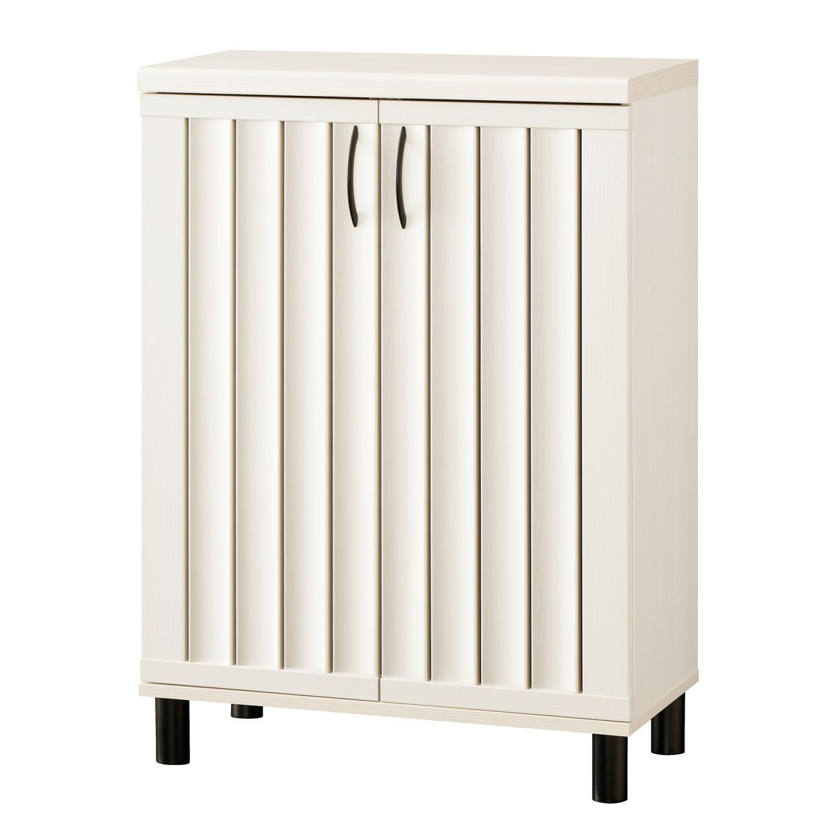 下駄箱 シューズボックス 幅75cm 高さ103cm ホワイト 白木目 通気性