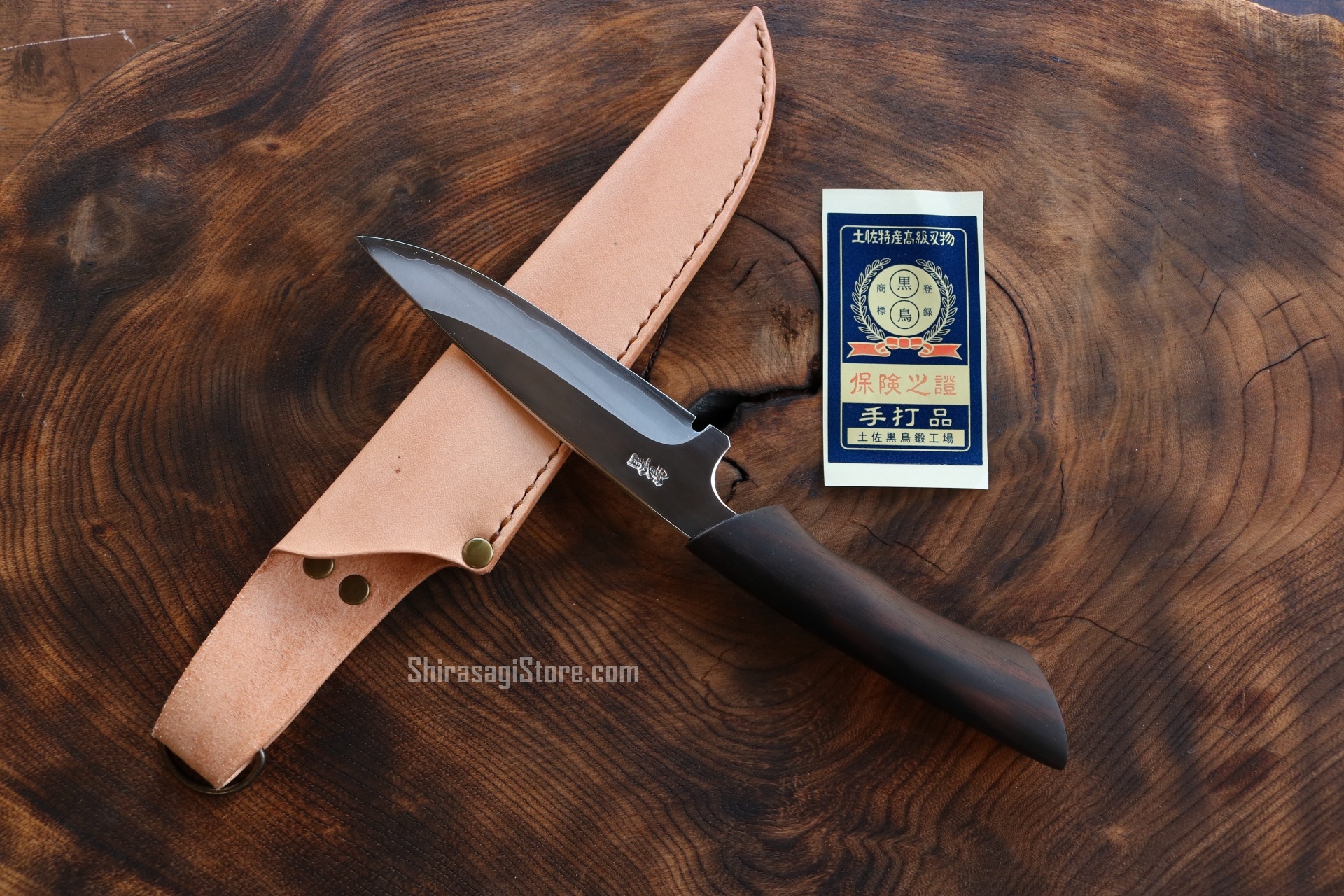 土佐打刃物 黒鳥鍛造工場 アウトドア用ナイフ フィッシングナイフ 黒檀