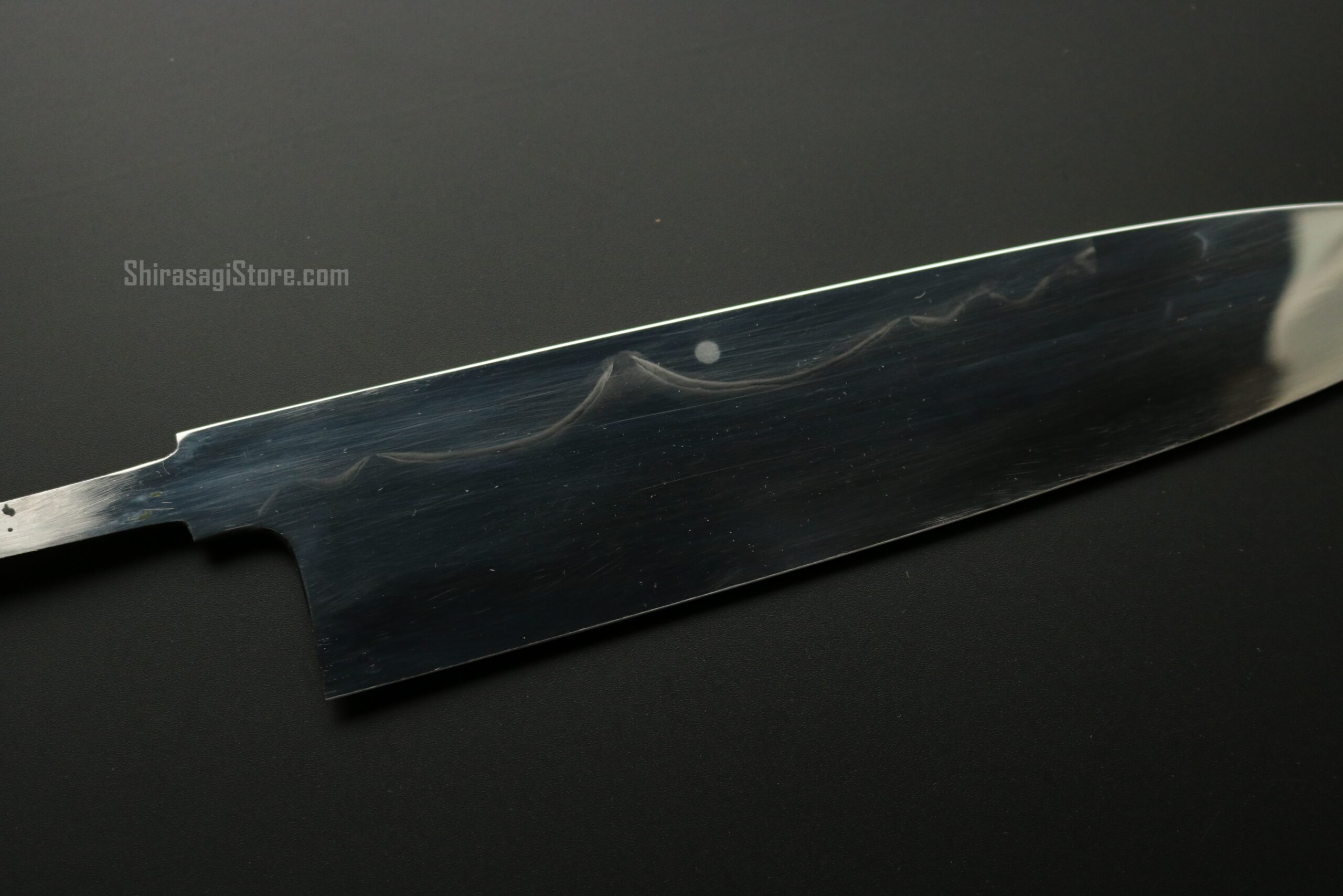 本焼 牛刀 包丁 富士山＆満月 白一鋼 鏡面仕上 8寸 - shirasagistore.com
