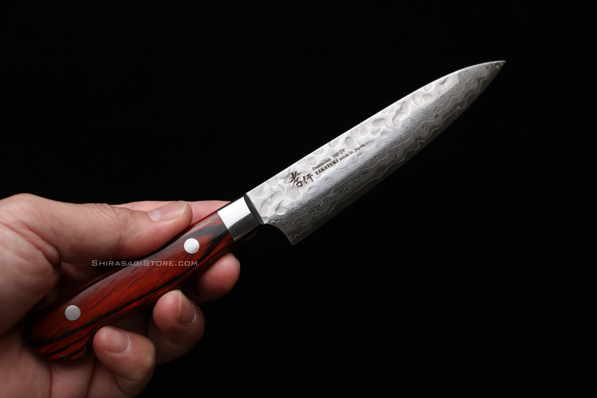 堺孝行 ペティナイフ 包丁 VG10鋼 槌目 ダマスカス33層 120mm (07389