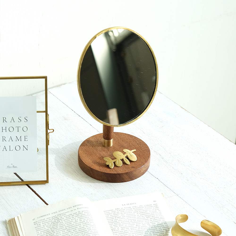 BRASS＆WOOD スタンドミラー オーバル | shesay(志成販売