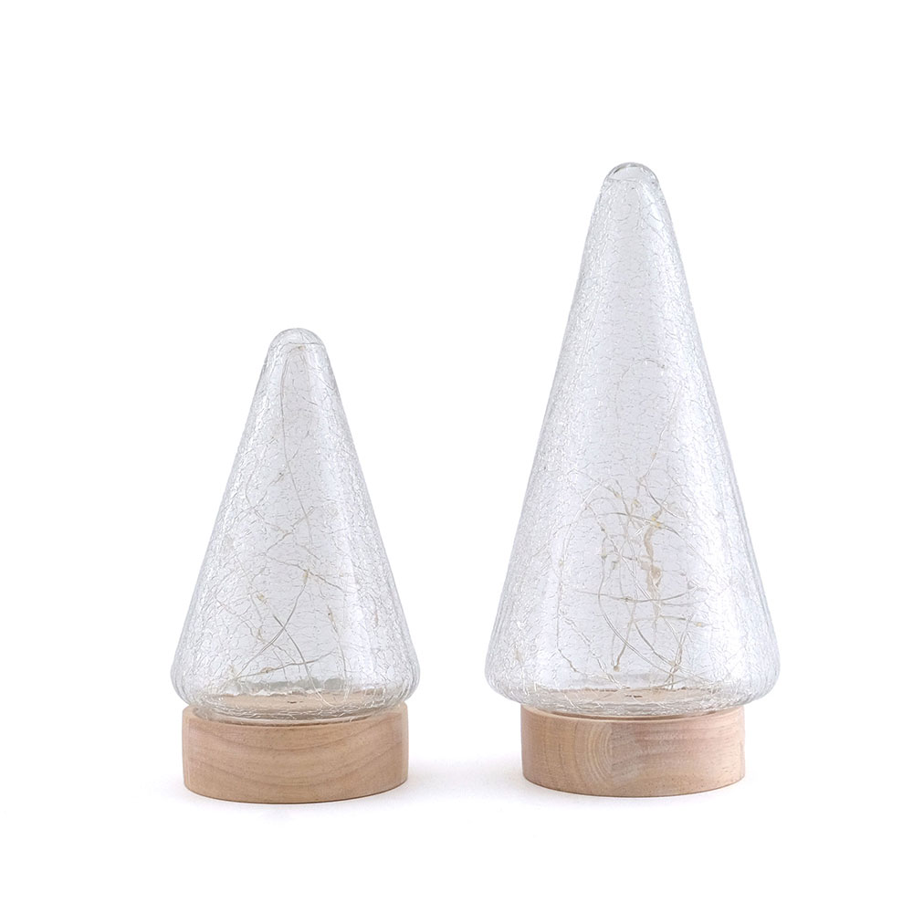 インテリアに馴染む クラックガラスのLEDライト ツリー(S) | shesay(志