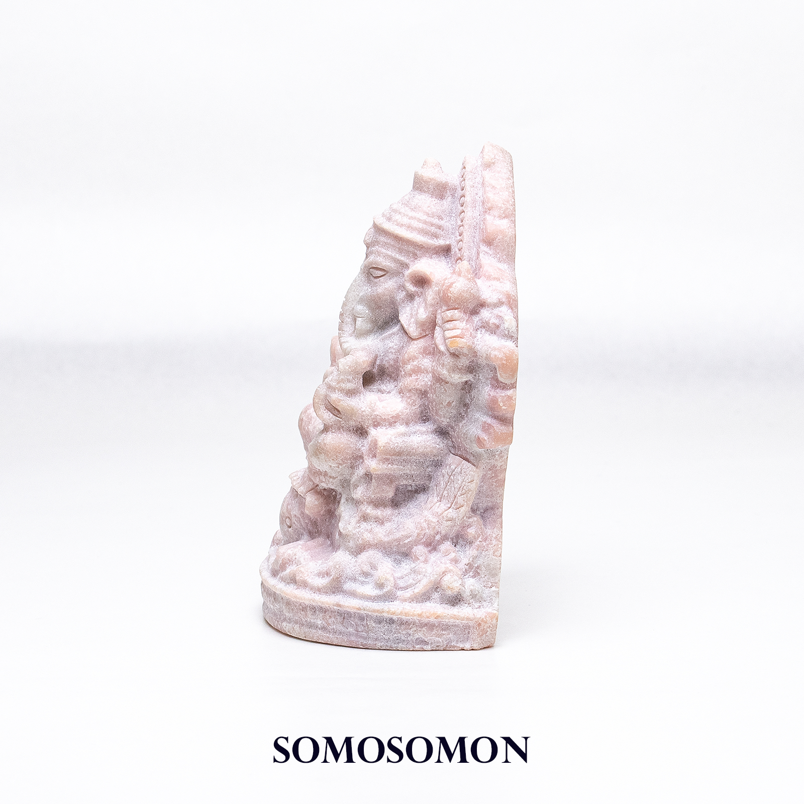 ピンクオパール ガネーシャ像〈原石仕上げ〉 807g