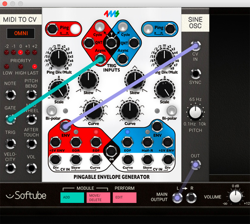 4ms Pingable Envelope Generator PEG - Softube
