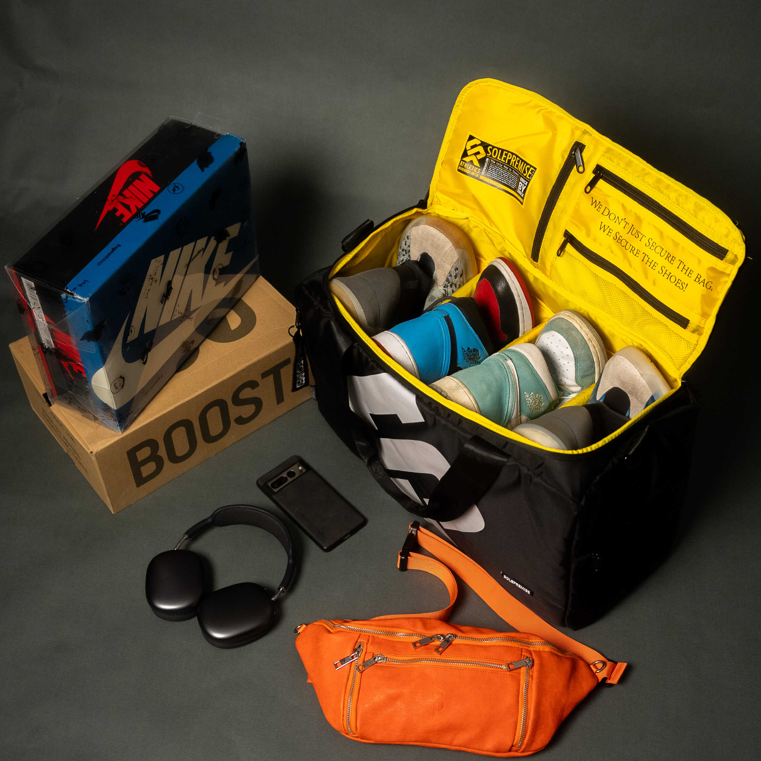 Black Sneaker Duffle Bag | Athletic Sports Bag