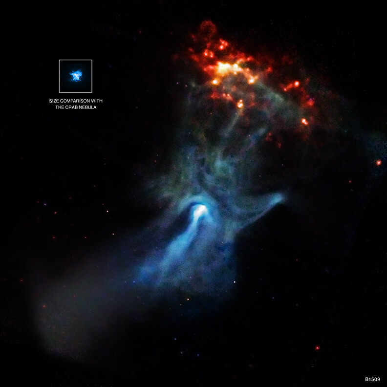 宇宙に浮かぶ「巨大な手」 X線で観測された“コンパス座”の超新星残骸