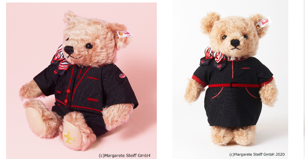 JALショッピングがドイツ老舗シュタイフとコラボ 新制服テディベアの