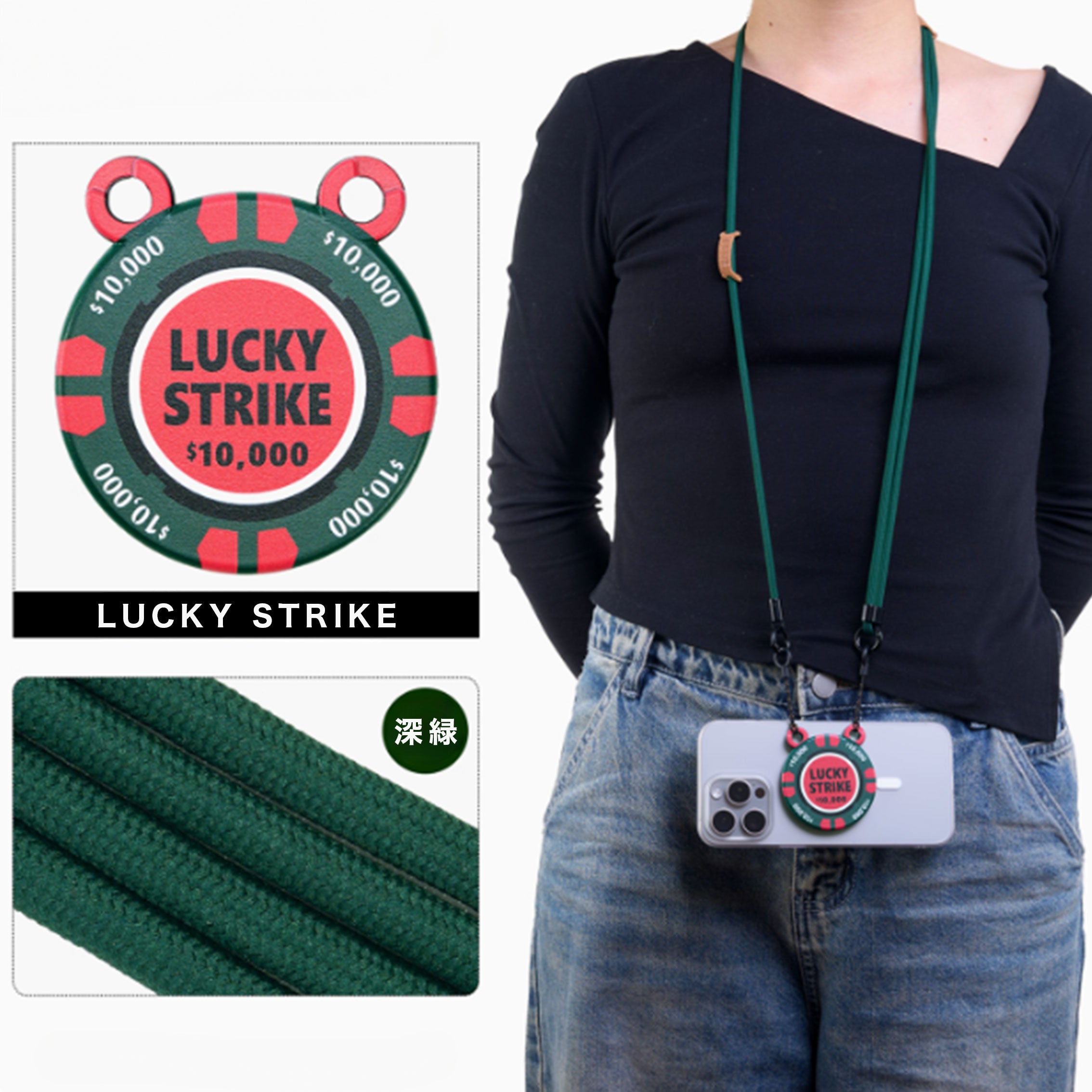 豊富なデザイン】マグネットミラースマホショルダー【ストラップタイプ