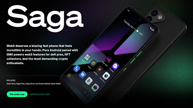 Web3スマホ」Solana Saga、予約開始。スナドラ8+Gen1、暗号資産/NFT
