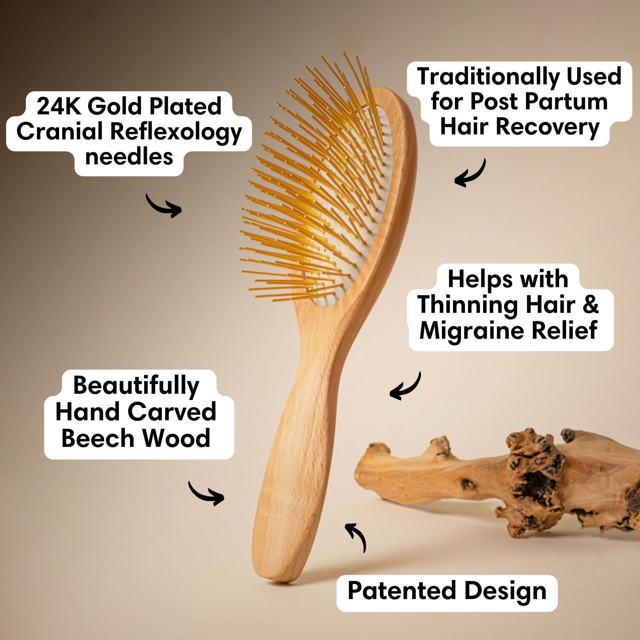Gua Sha Hair & Scalp Brush: Premium Wooden Edition | Snow Fox Skincare