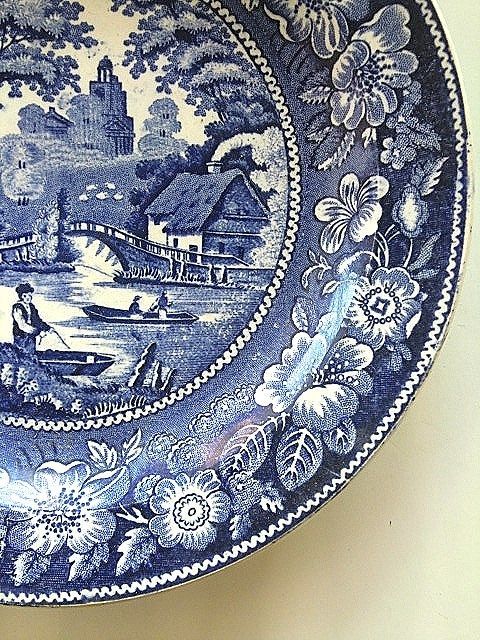 ブルー＆ホワイト 皿 アンティーク プレート 1． イギリス - SNAP