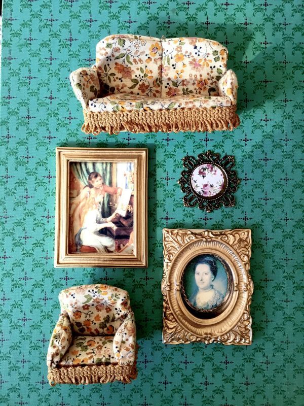 ソファー ミニチュア絵画の額 フレーム セット ドールハウス - SNAP