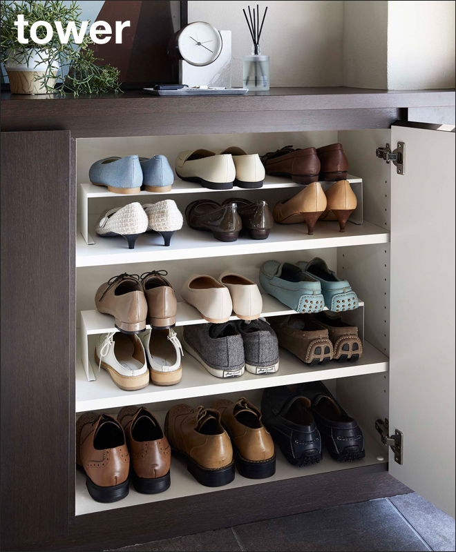 山崎実業 シューズラックラック 下駄箱 シューズボックス スリム