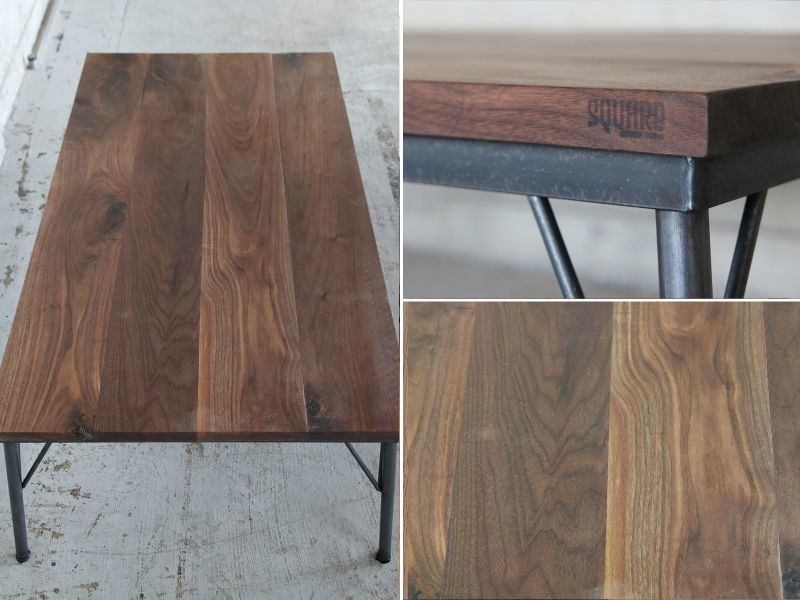 ≪こたつ≫【無垢ウォールナット ラフ仕上げ/サイズオーダー/鉄脚ロー