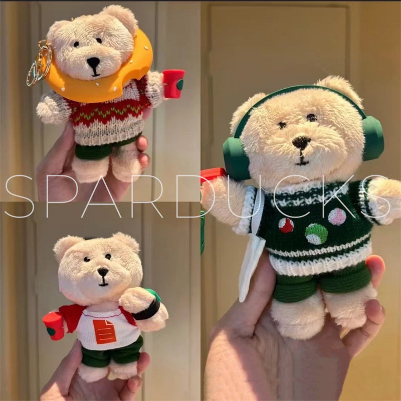 China X'mas Plush Bear Ornament Keychian – SPARDUCKS