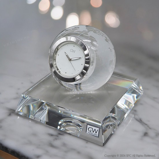 グラスワークスナルミ 【アース】 クロック ｜ 記念品、ノベルティ、景品館
