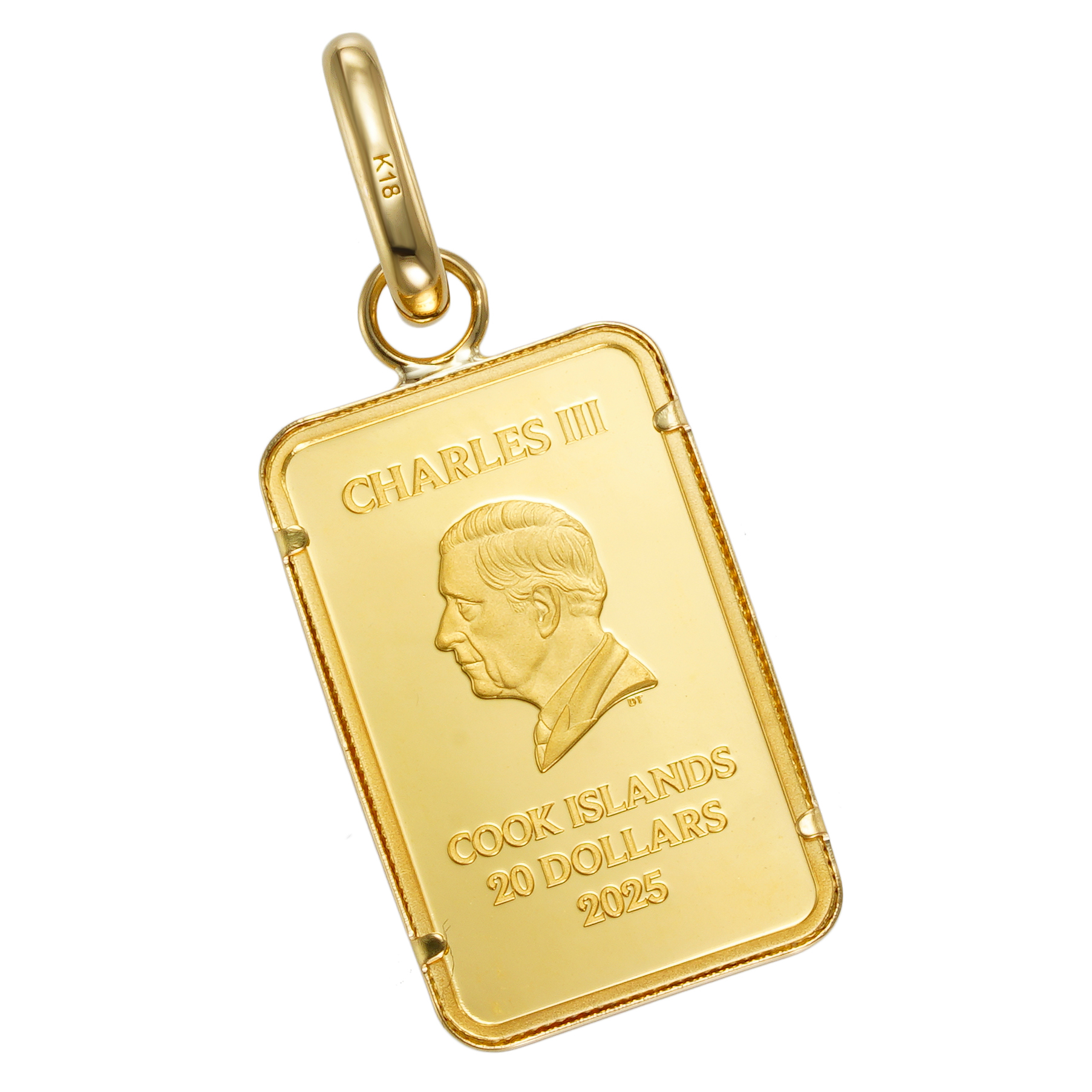 K24 純金 コイン ペンダント タロットカード XXI 世界 2g シンプル