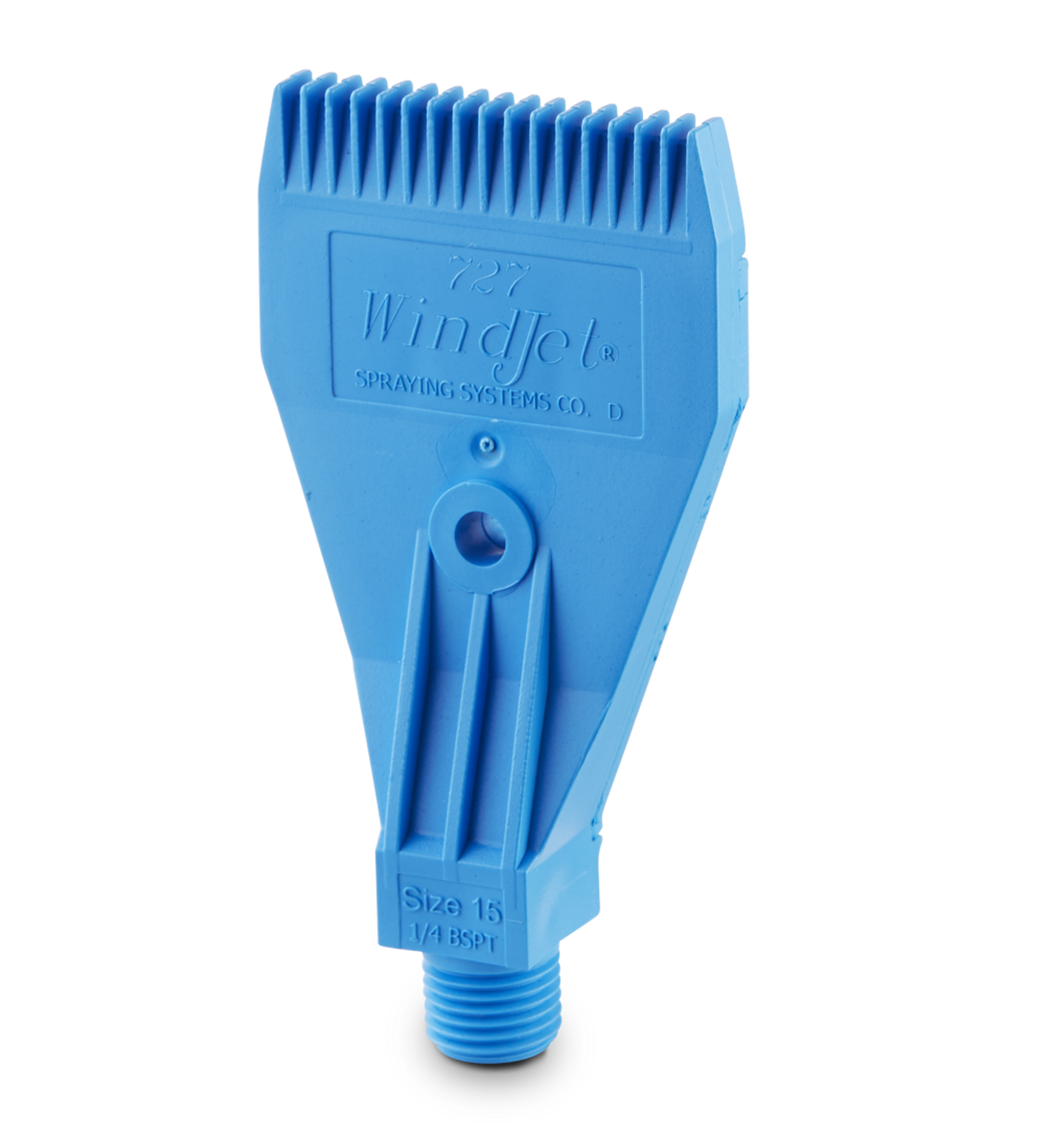WindJet® Flat Fan Air Nozzle, Food Grade PVDF, DAAB727-1/4-KY-11