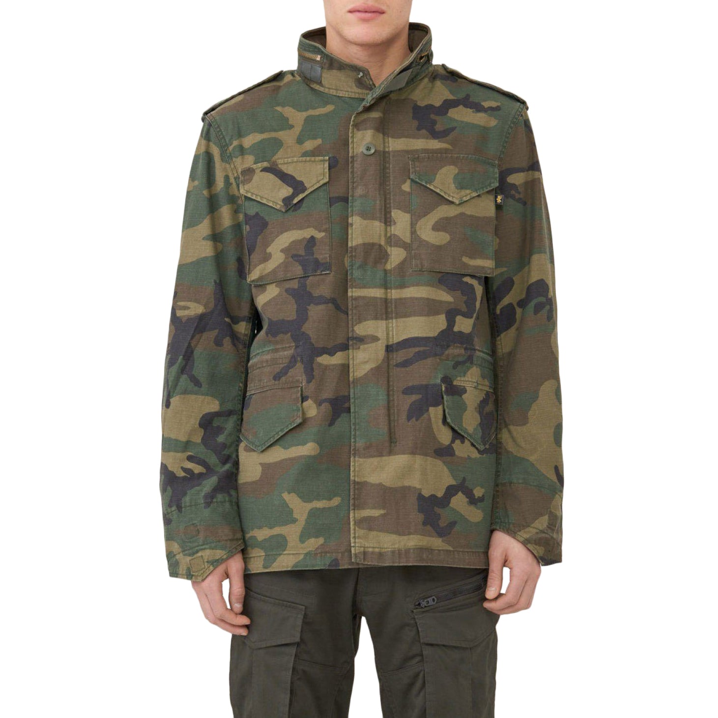 Men's Alpha Industries M-65 Defender Field Coat - Woodlands Camo