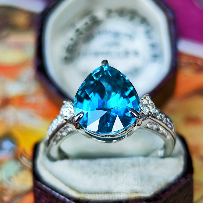 天然ジルコン 7.06ct 天然ダイヤモンド リング – Mico宝飾店