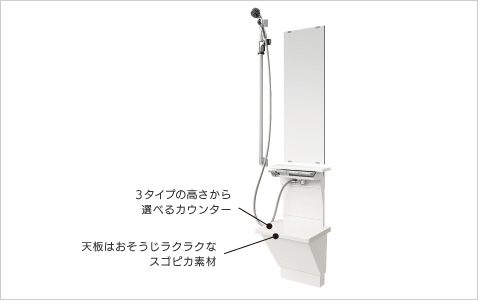 えらべるカウンター | 機能一覧 | システムバスルーム | Panasonic