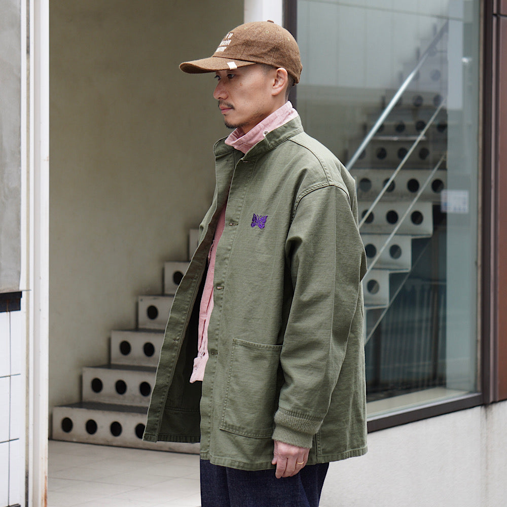 Needles - Stand Collar Army Shirt - Back Sateen - QV146 – Sun