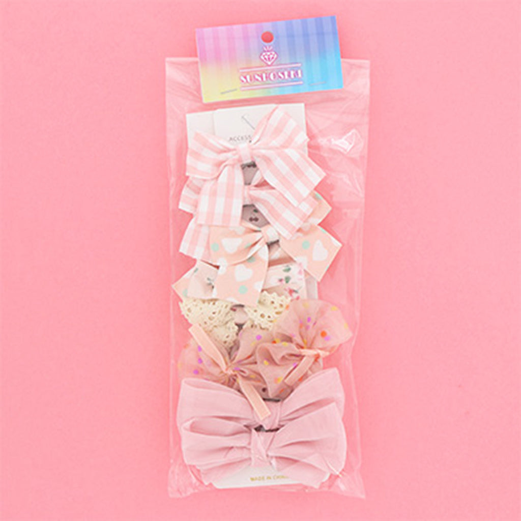 ピンク系／いろいろリボンヘアゴム／10個セット – SUNHOSEKI