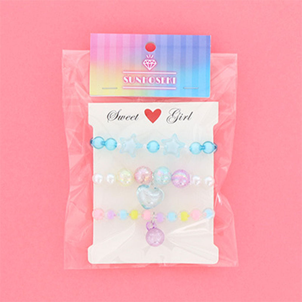 カラフルビーズブレスレット／3個セット – SUNHOSEKI