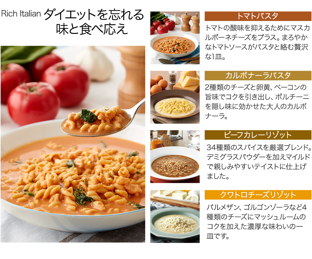 マイクロダイエット リゾット＆パスタミックスパック14食｜濃厚で