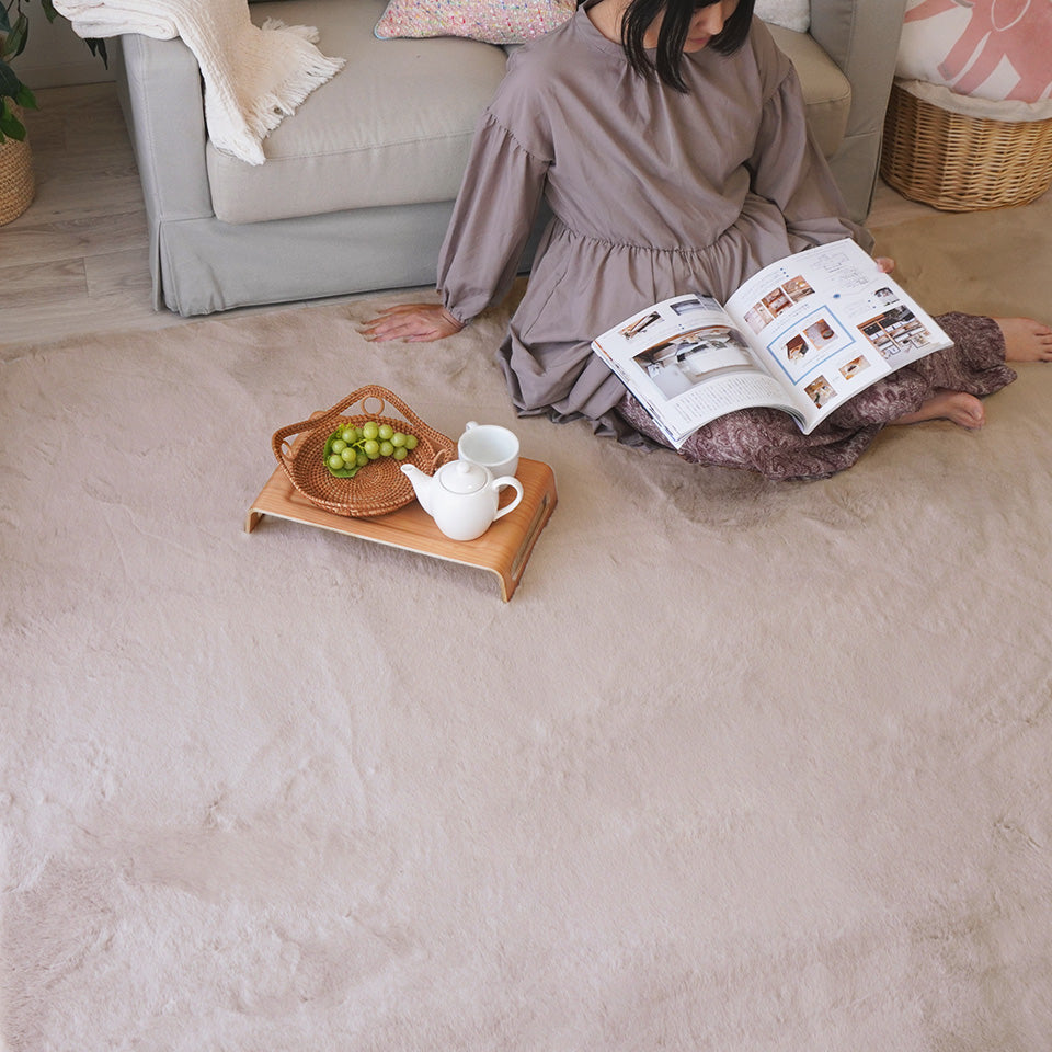 ボリュームたっぷりラビットファー調 あったかふわふわな肌触り