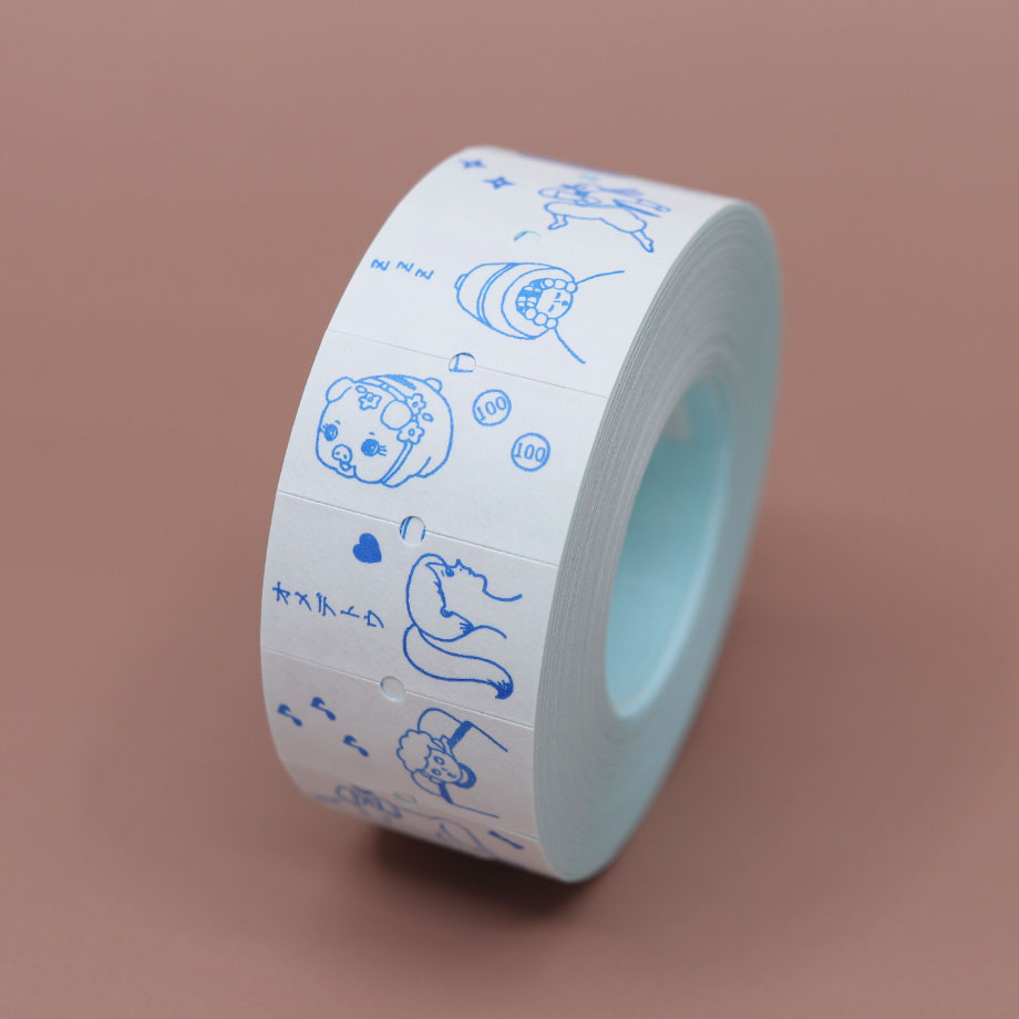 36×水縞 ラベラーロールシール 8図柄 イラスト（弱粘着 再剥離） - 36