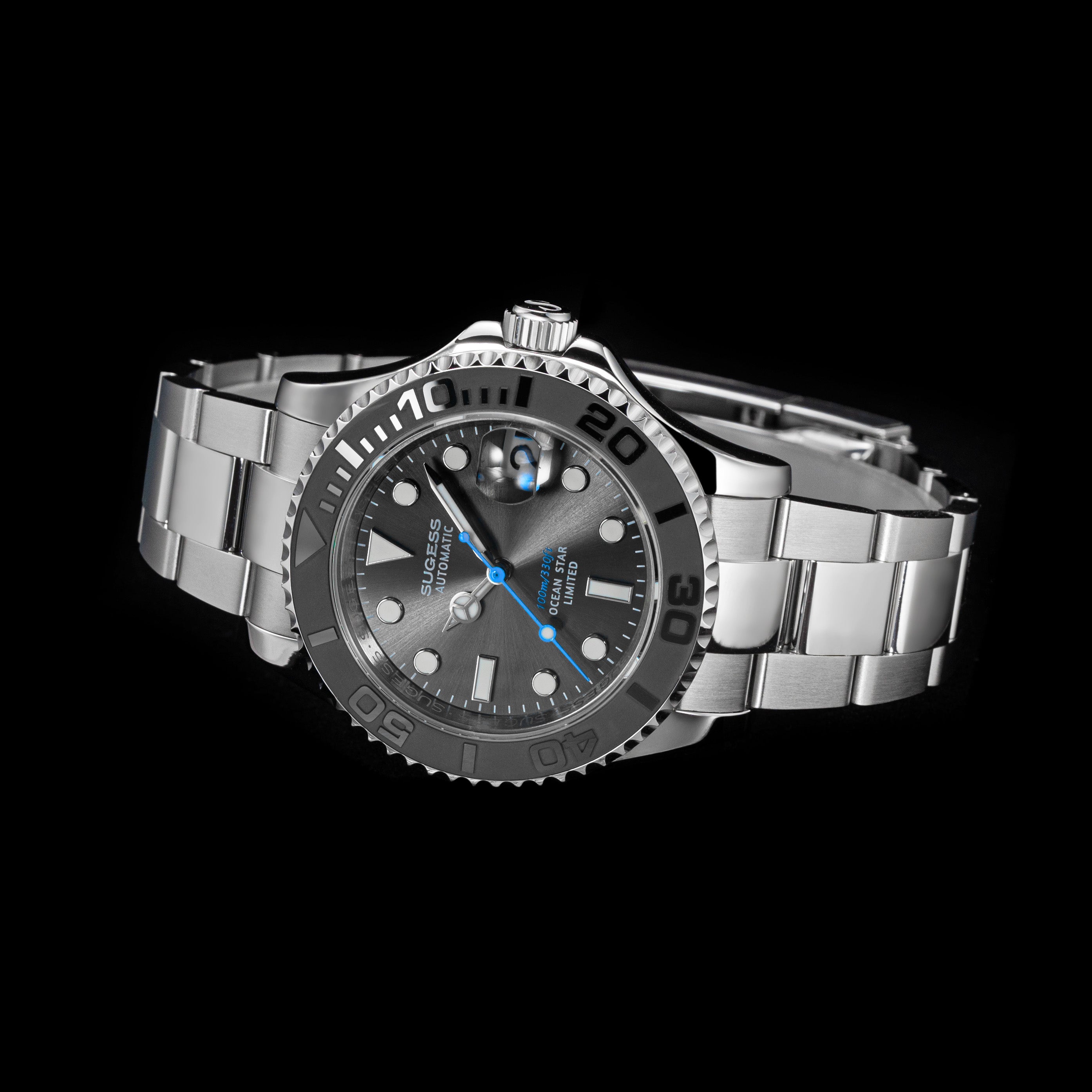 Ocean Star S450 YM Diver Watch NH35 Ceramic Bezel Black Dial Limited E
