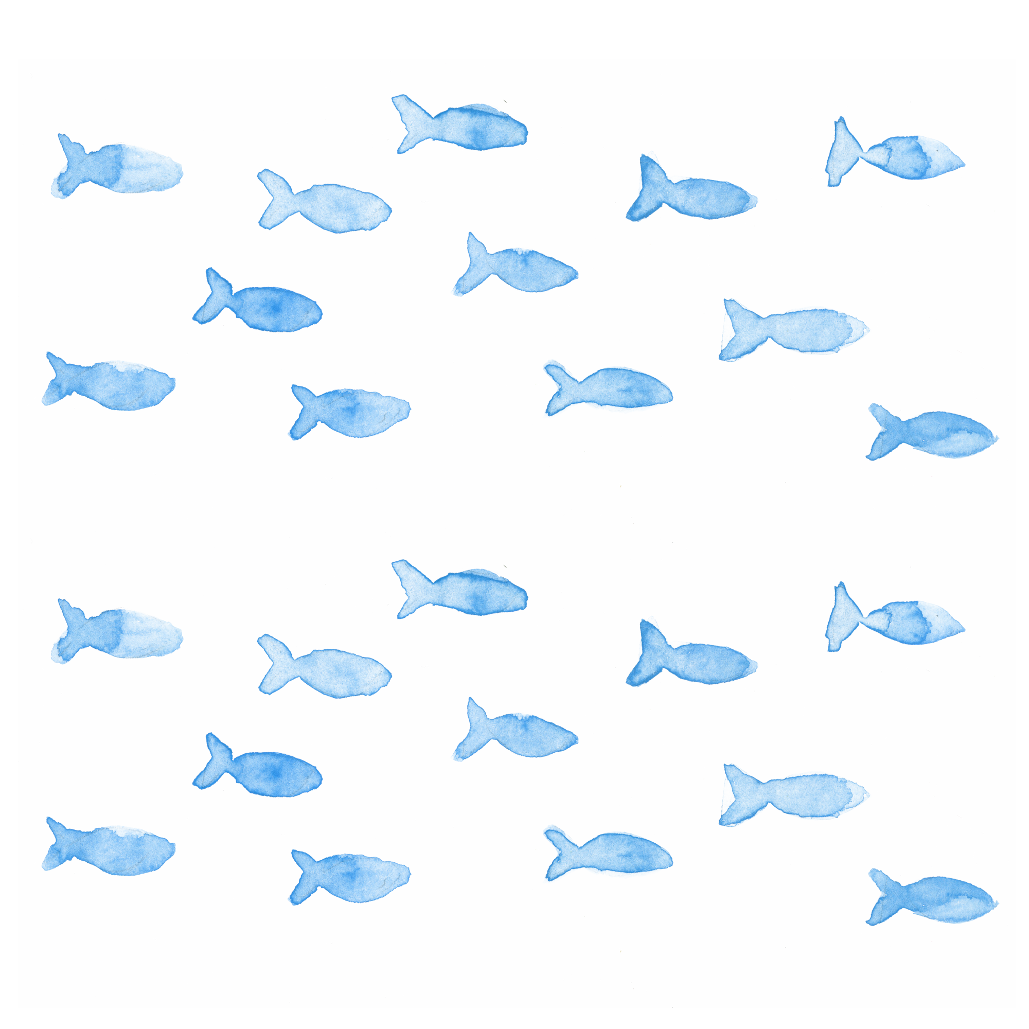 魚の群れ｜Sui-Sai｜手描き水彩イラストフリー素材集