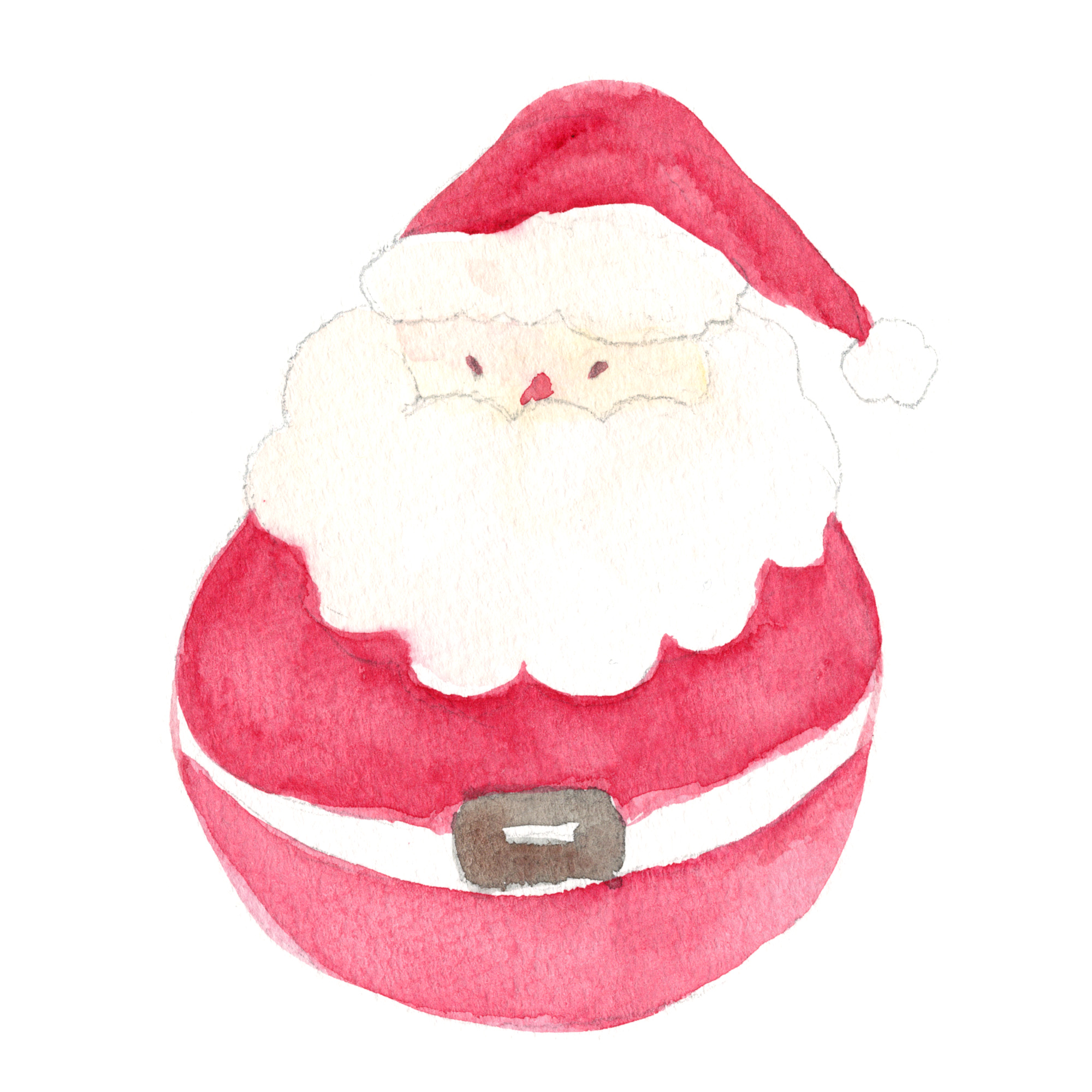 水彩サンタ｜Sui-Sai｜手描き水彩イラストフリー素材集