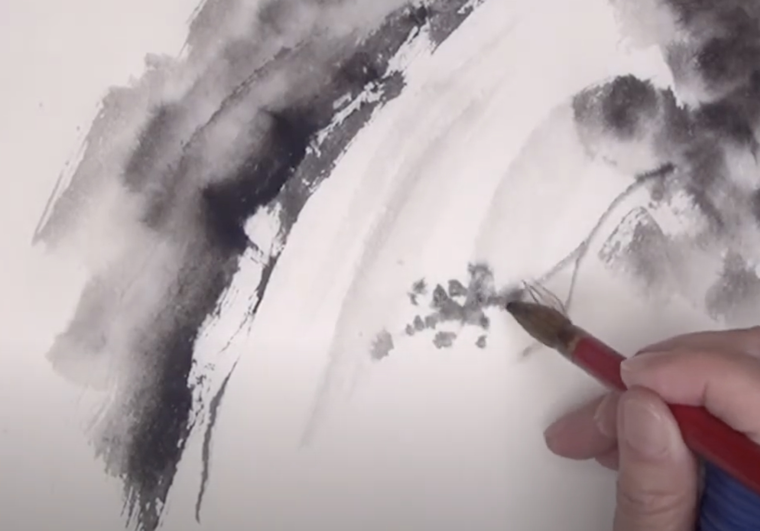 水墨画の風景】初心者でも簡単に描ける！滝を表現する3つの技法